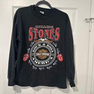 Vintage 1994 Rolling Stones/Harley-Davidson Black Long Sleeve Tee size L